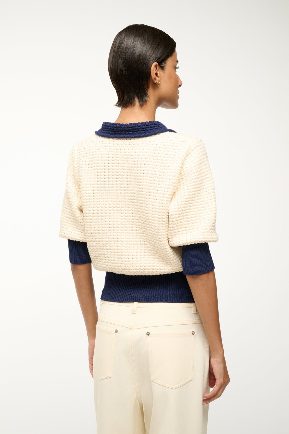 Staud - Women - Ivory/Navy Altea Sweater