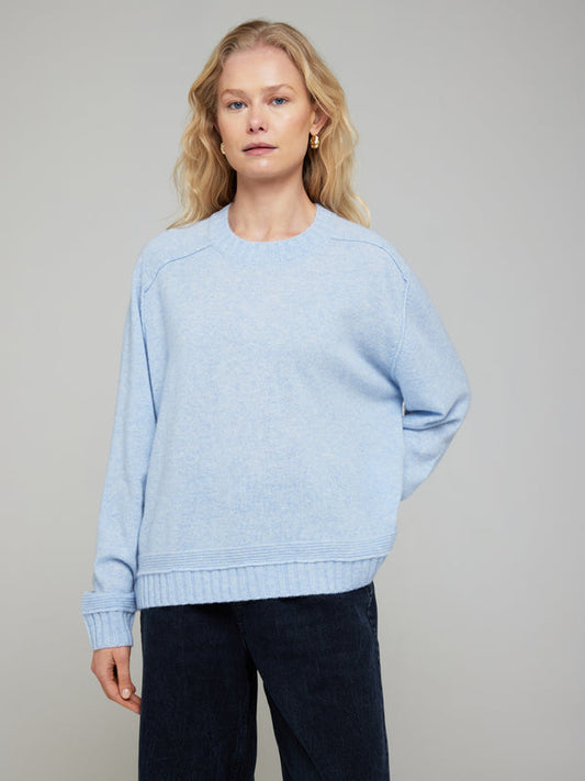 Brodie Cashmere - Women - Blue Mist Bonnie Boxy Crew Neck