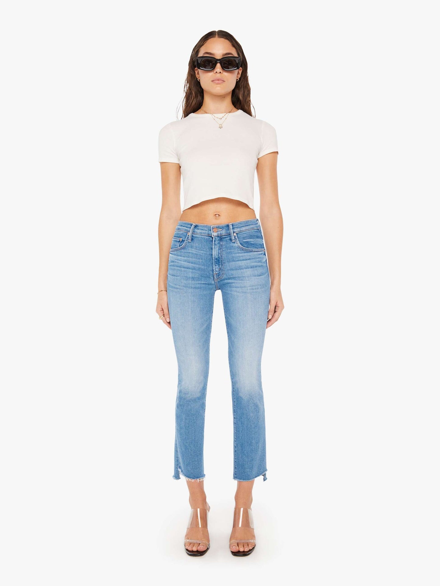 MOTHER Denim - Women - Out Of The Blue The Insider Crop Step Fray
