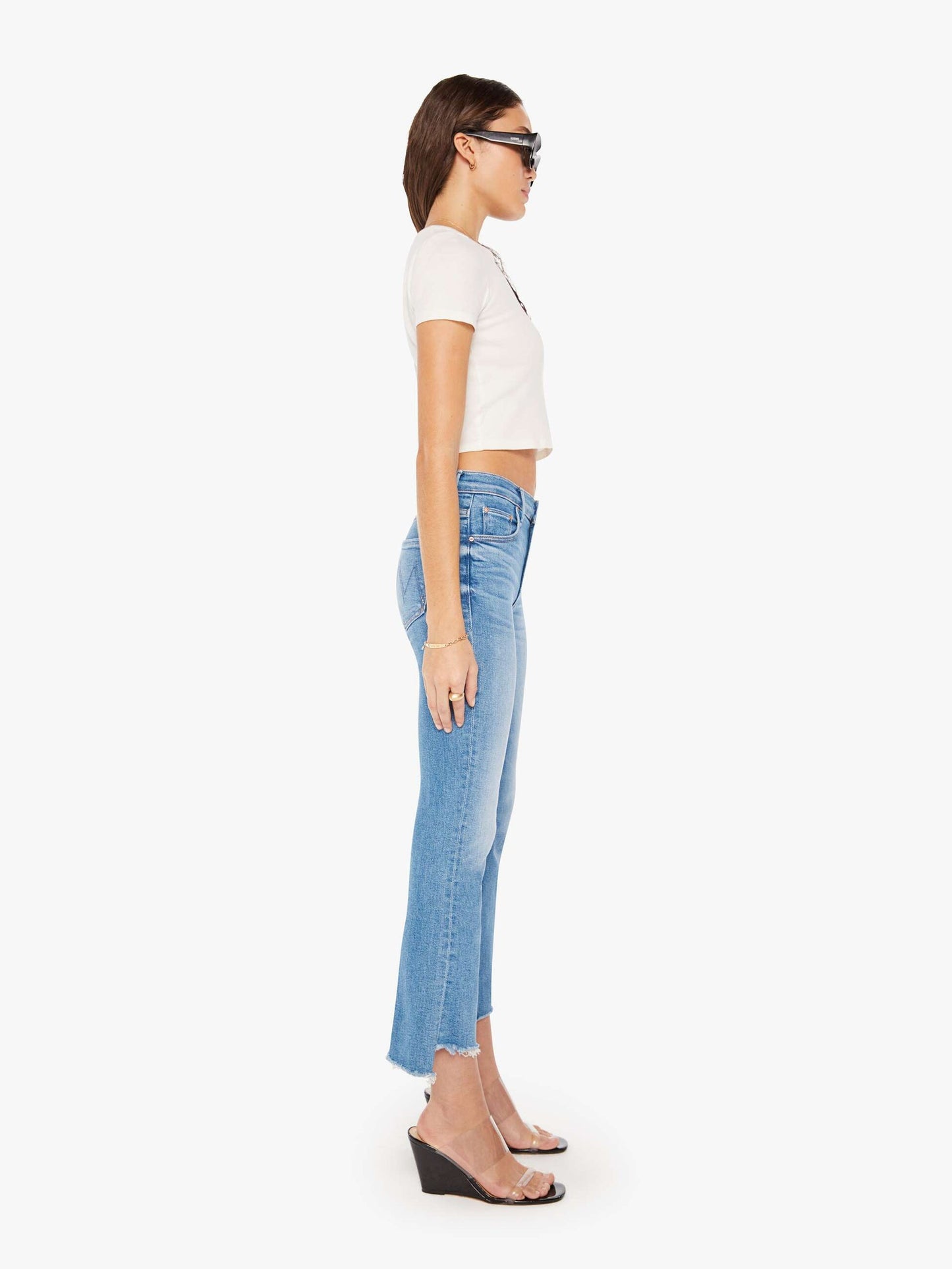 MOTHER Denim - Women - Out Of The Blue The Insider Crop Step Fray