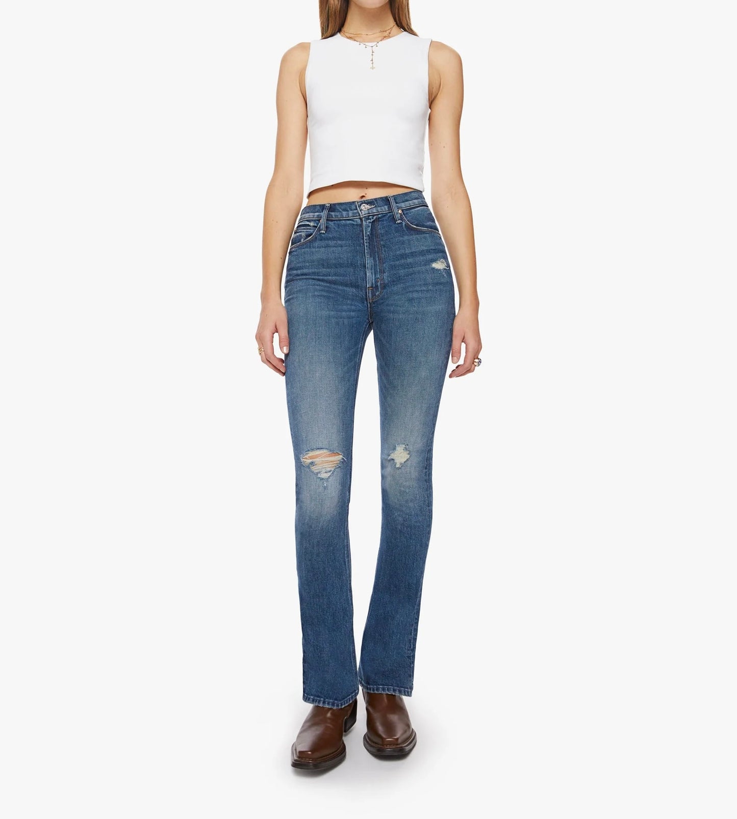 MOTHER - Women - Morning Chores High Waisted Runaway Slice Heel