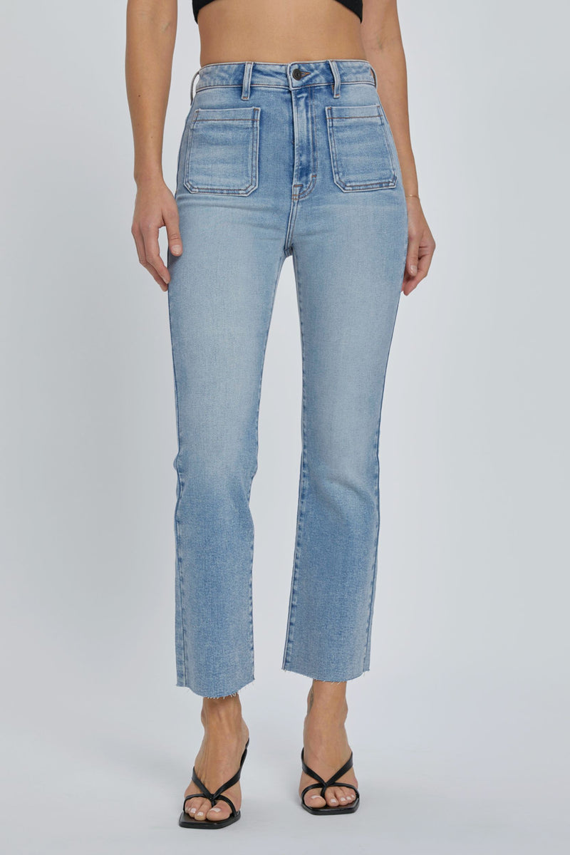 Hidden Jeans - Women - Light Blue Happi Front Pocket Stretch Crop Flare