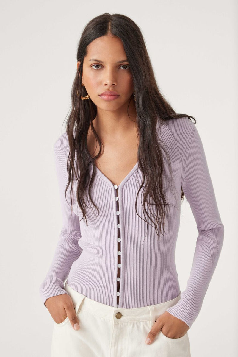 ba&sh - Women - Purple Wilam Long Sleeve Cardigan
