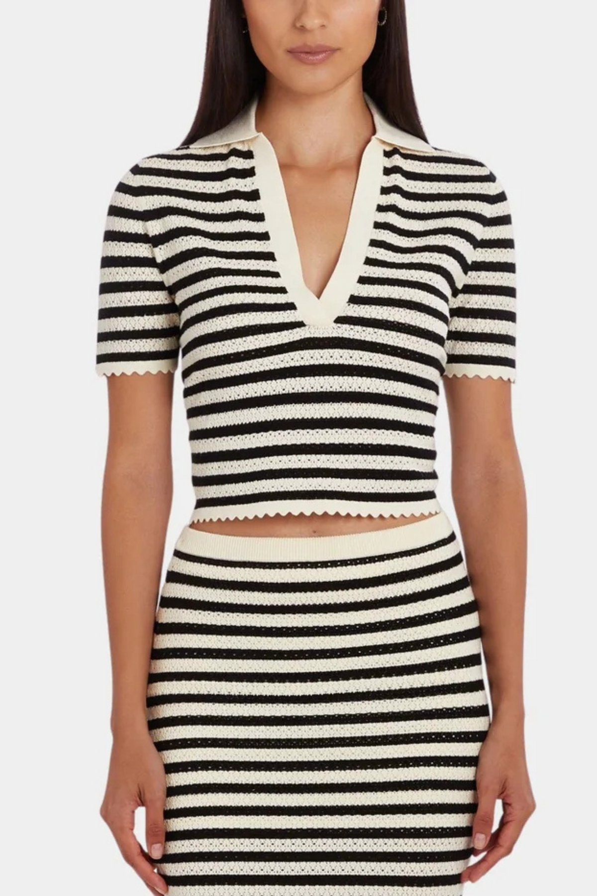 Amanda Uprichard - Women - Black/Cream Seine Top