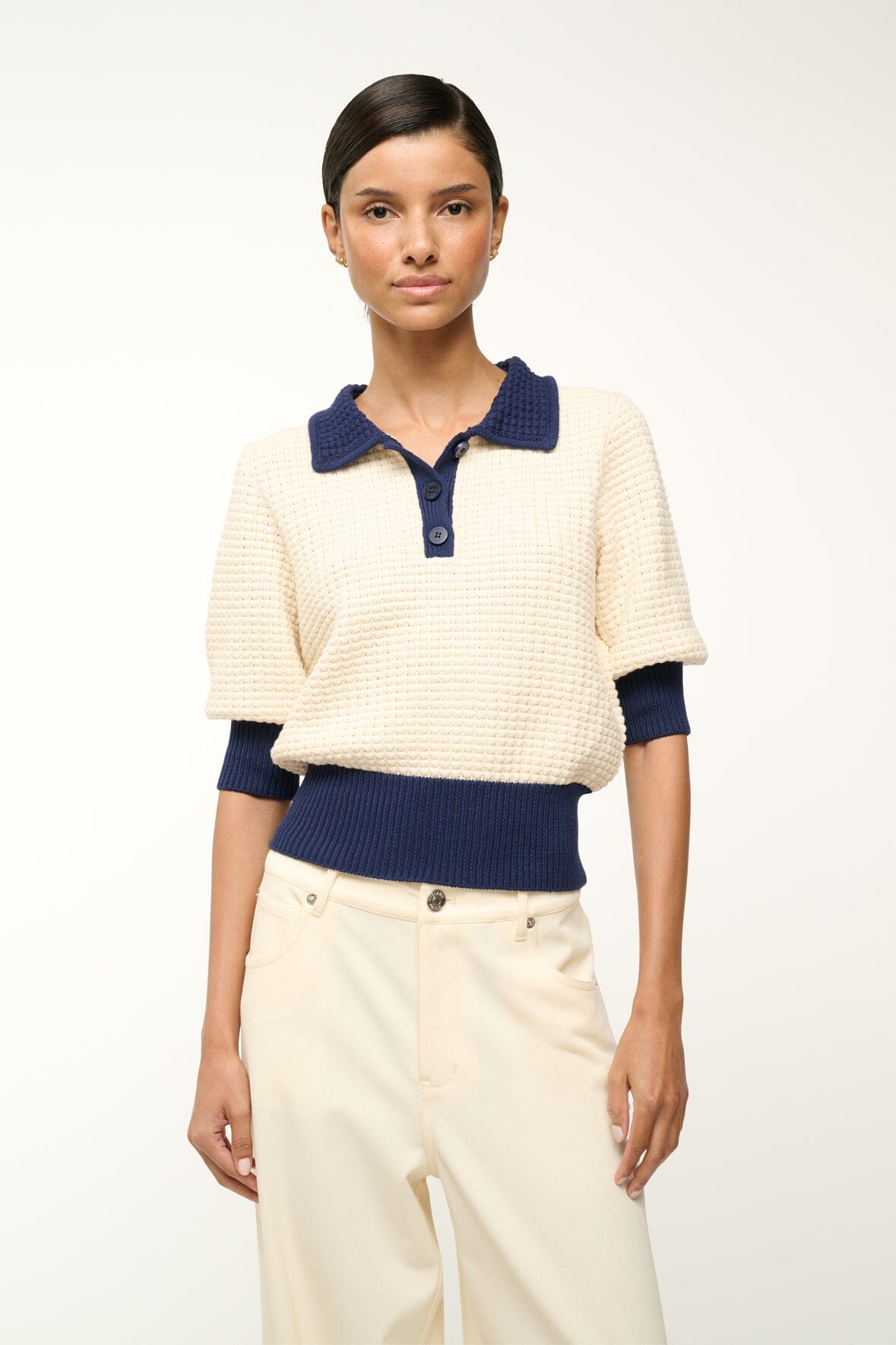 Staud - Women - Ivory/Navy Altea Sweater