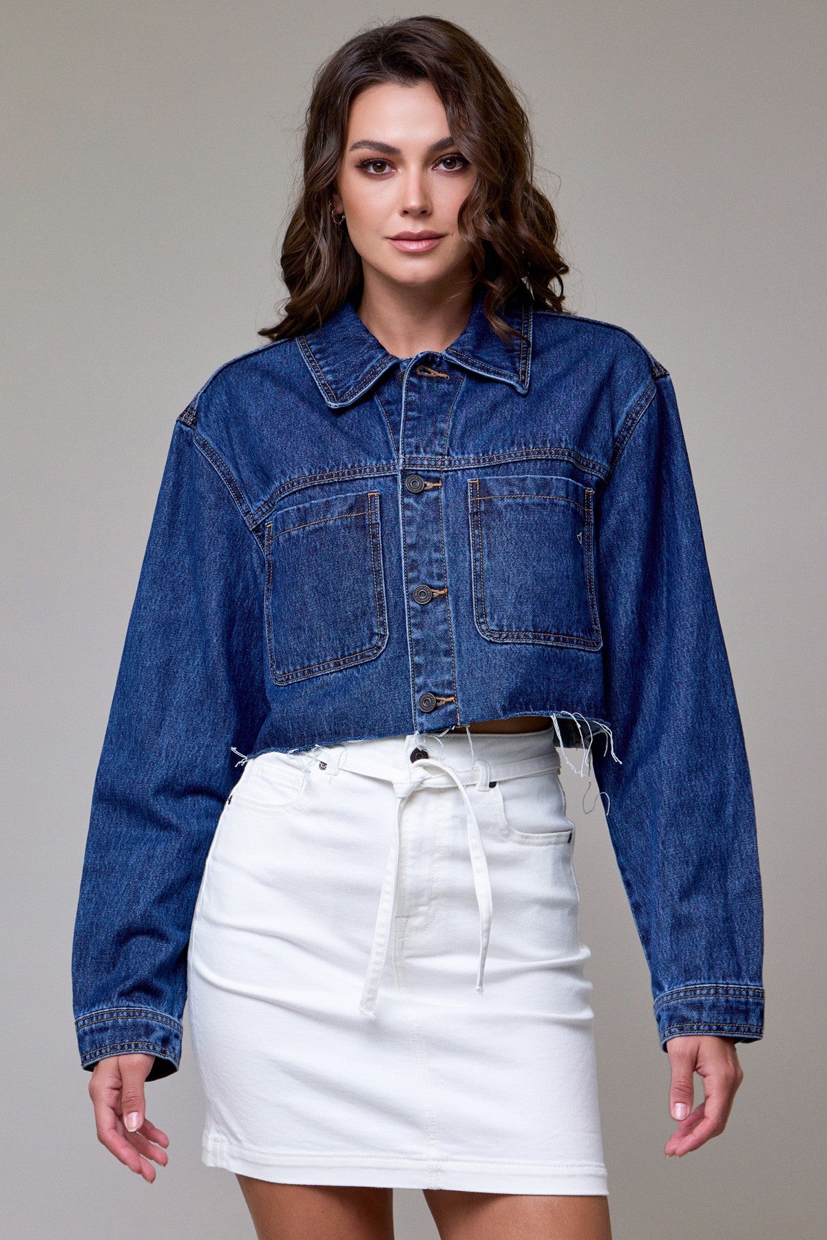 Hidden - Women - Dark Wash Classic Cropped Jacket