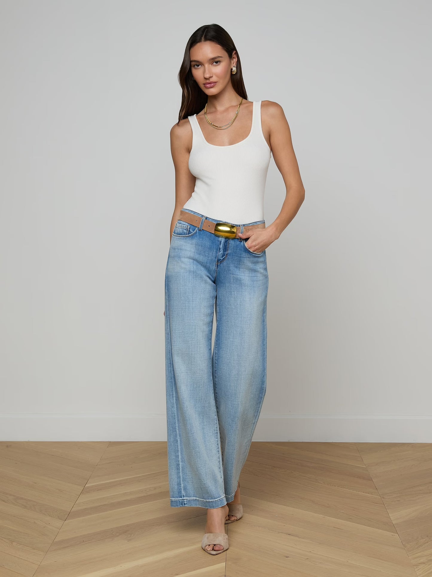 L'AGENCE - Women - Dry Ice Joanne Low-Rise Wide-Leg Jean