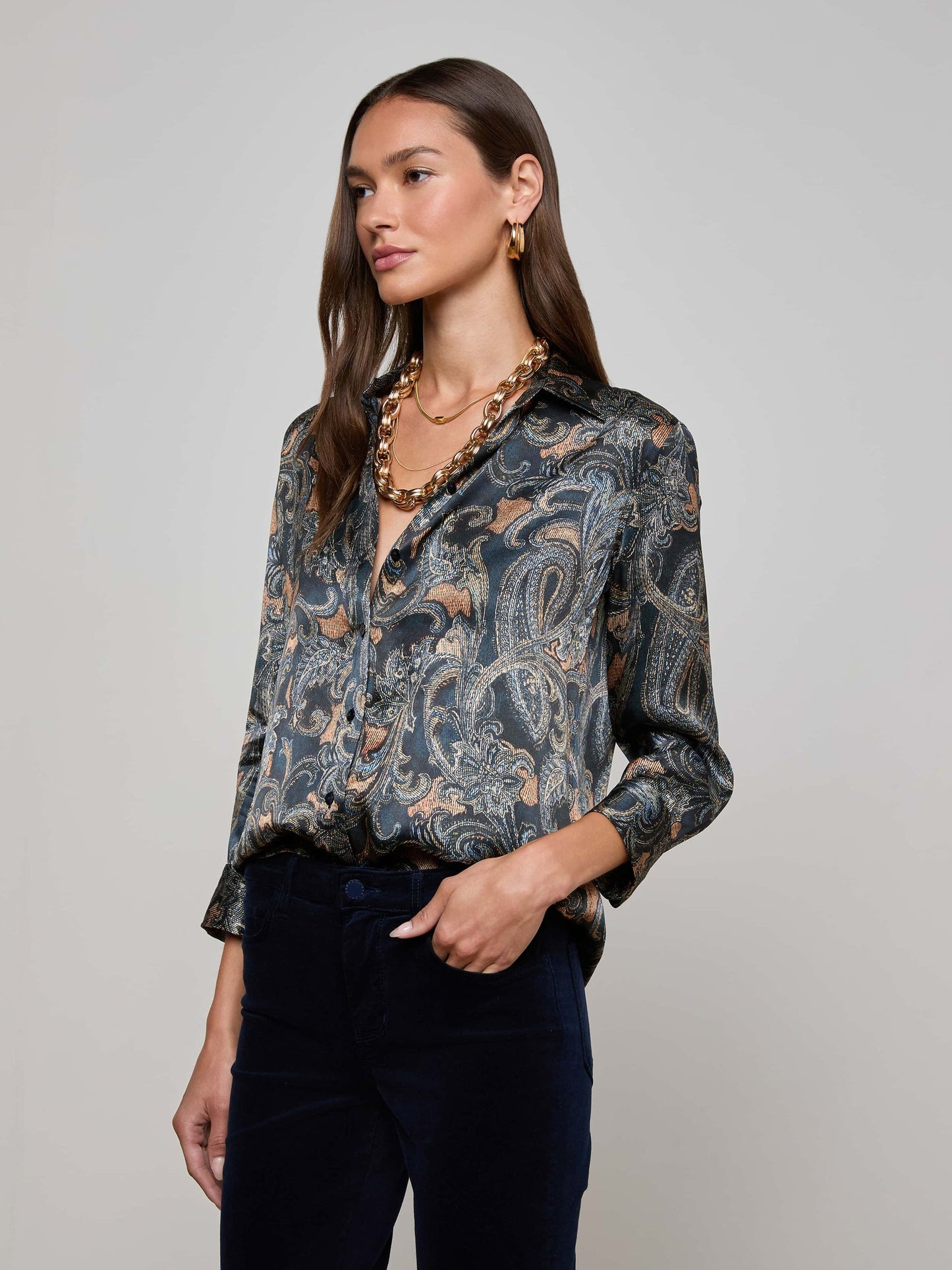 L'agence - Women - Midnight Paisley Dani Silk Blouse