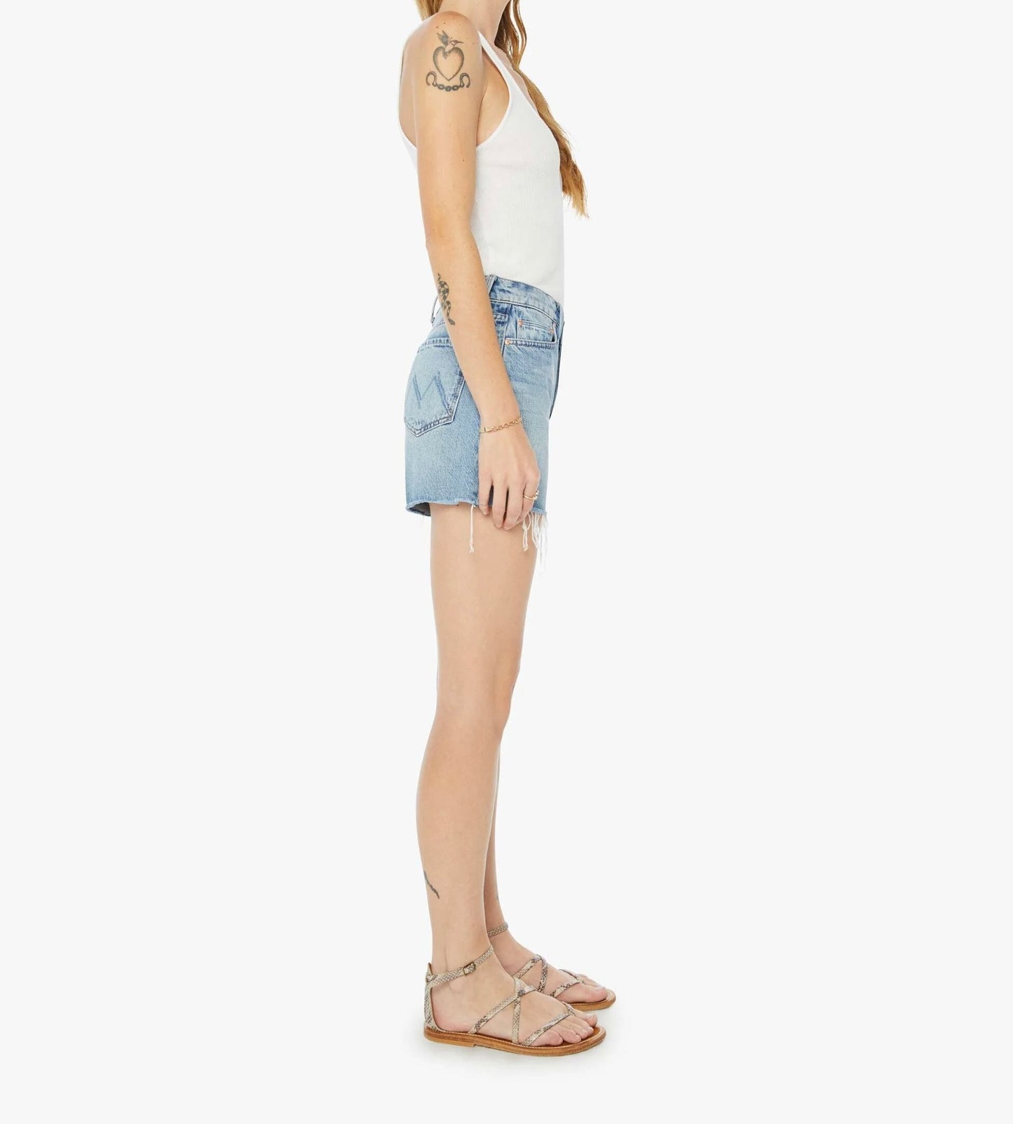 MOTHER Denim - Women - Leap At The Chance The Skipper Short and Long Fray
