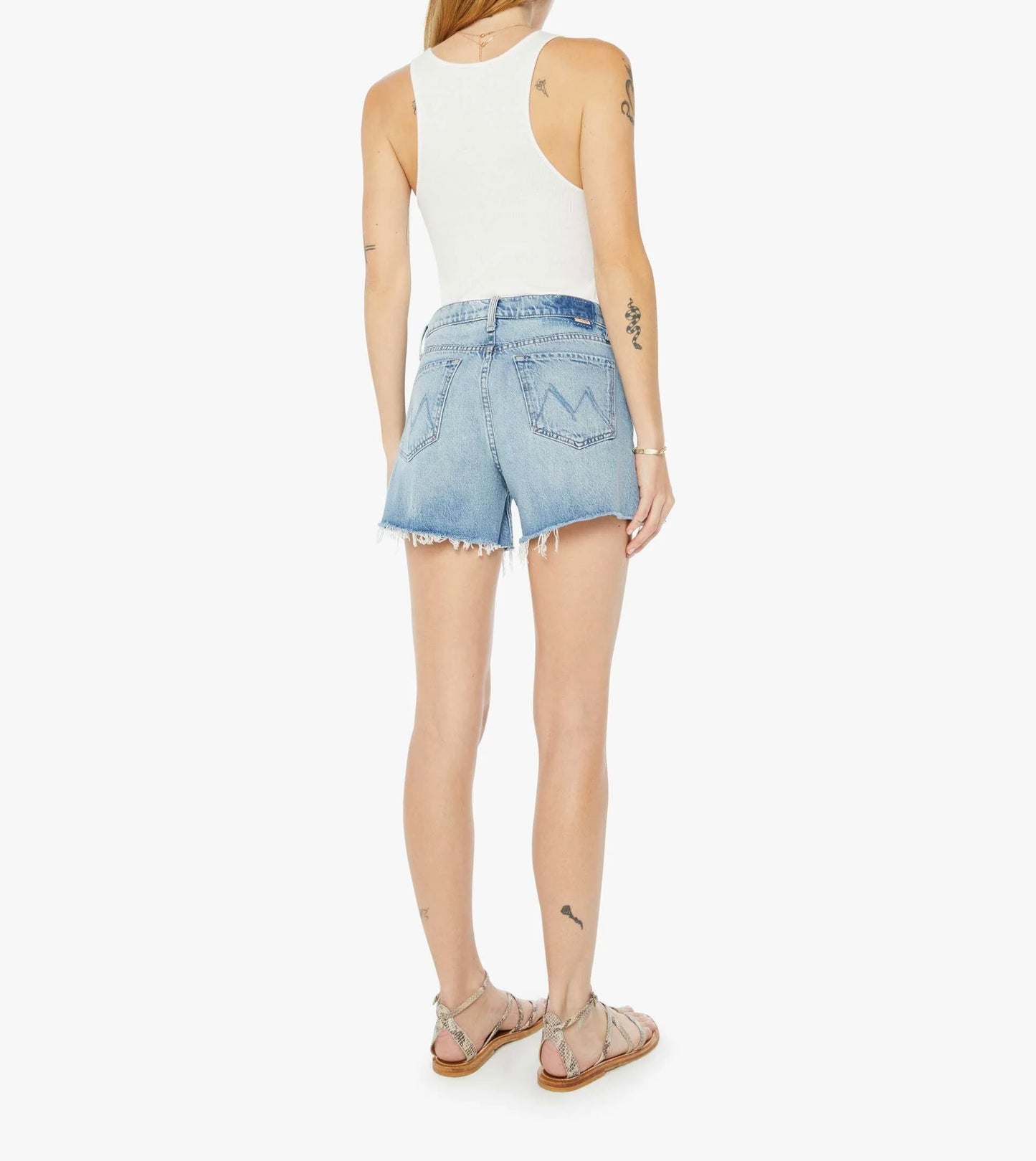 MOTHER Denim - Women - Leap At The Chance The Skipper Short and Long Fray