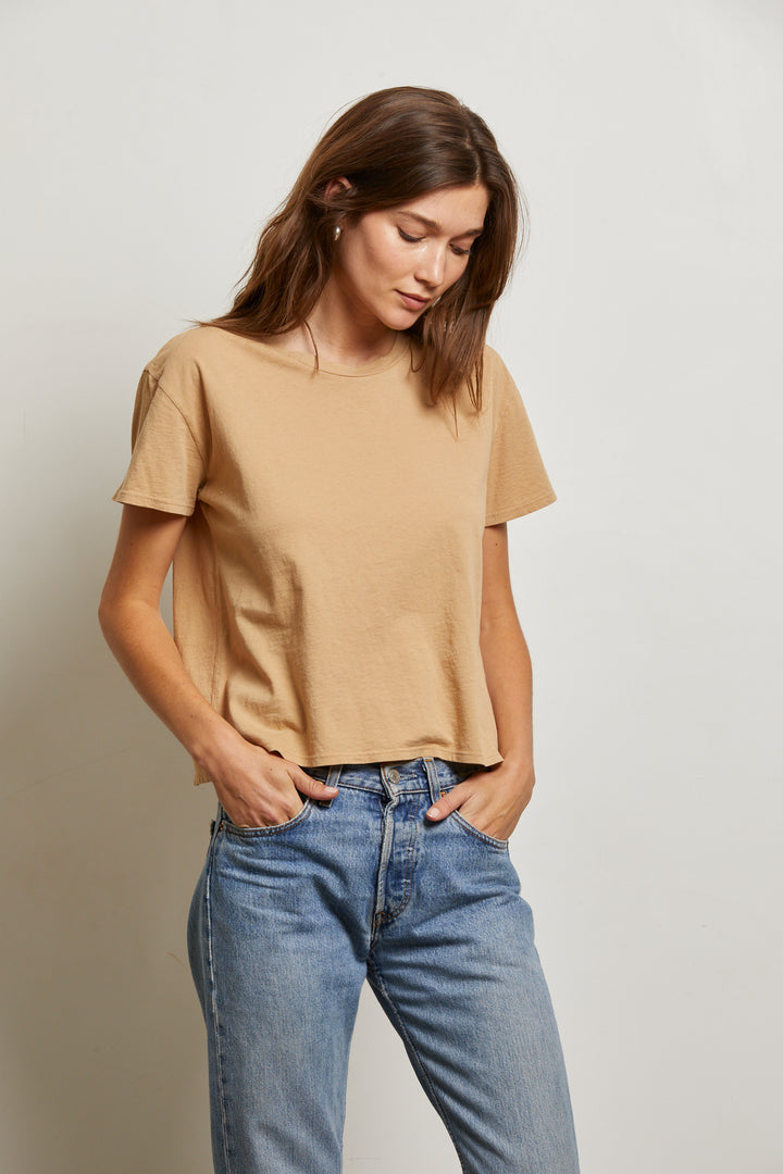 Perfect White Tee - Women - Suede Harley Boxy Crew Tee