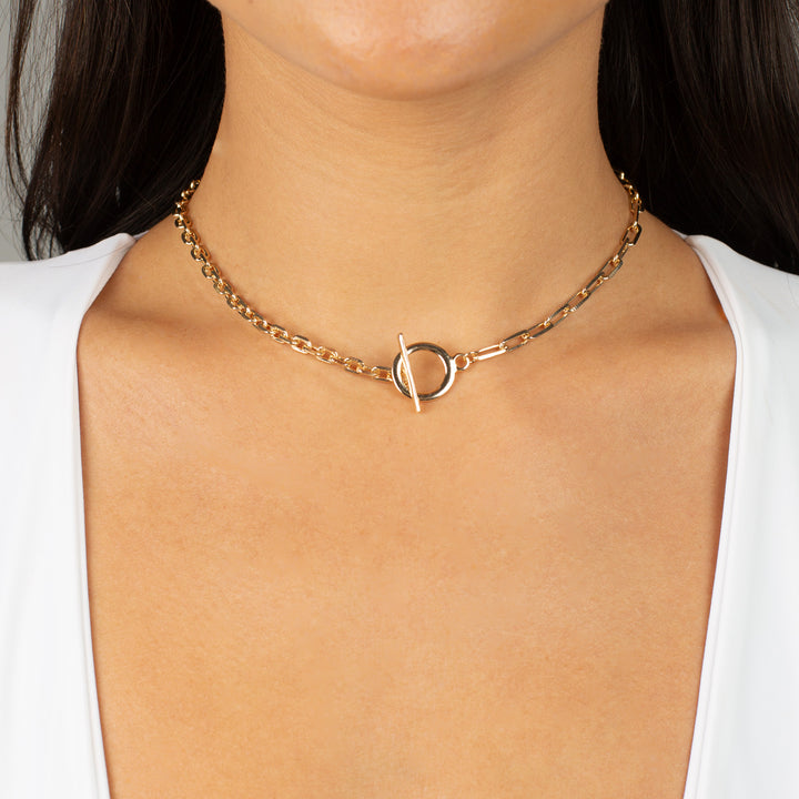 Adina Eden - Women - Gold Multi Chain Toggle Necklace
