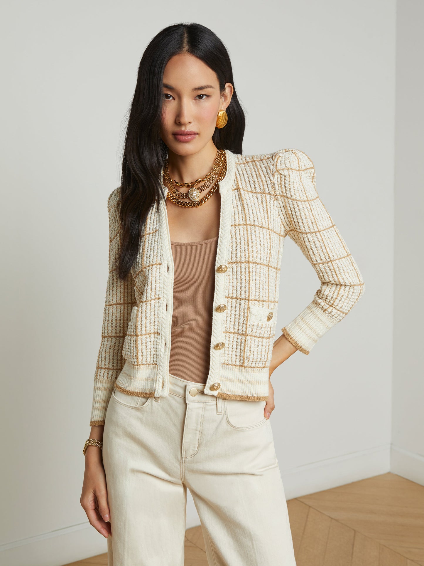 L'agence - Women - Ivory/Cappuccino Multi Jenni Cardigan