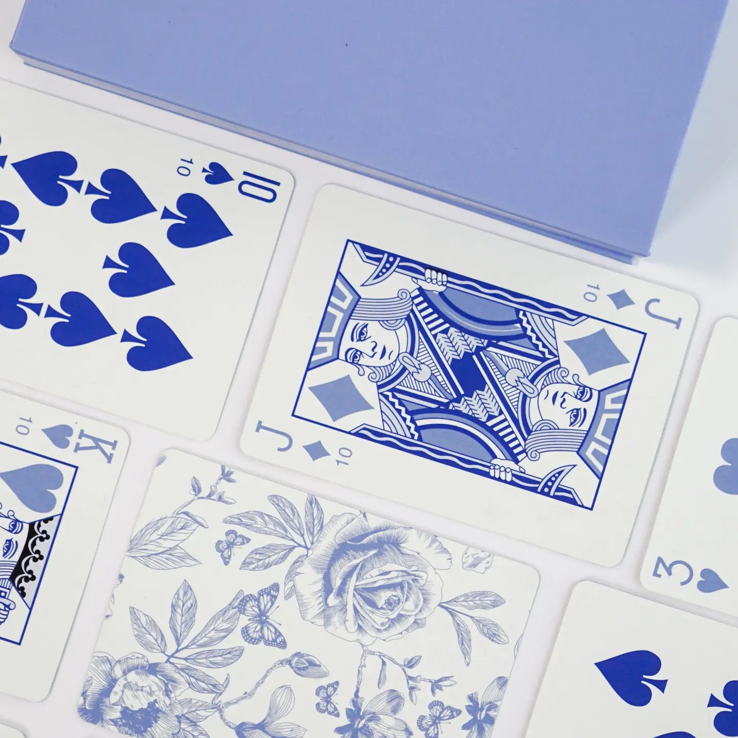 The Card Room - Blue Floral Canasta Cards with Points