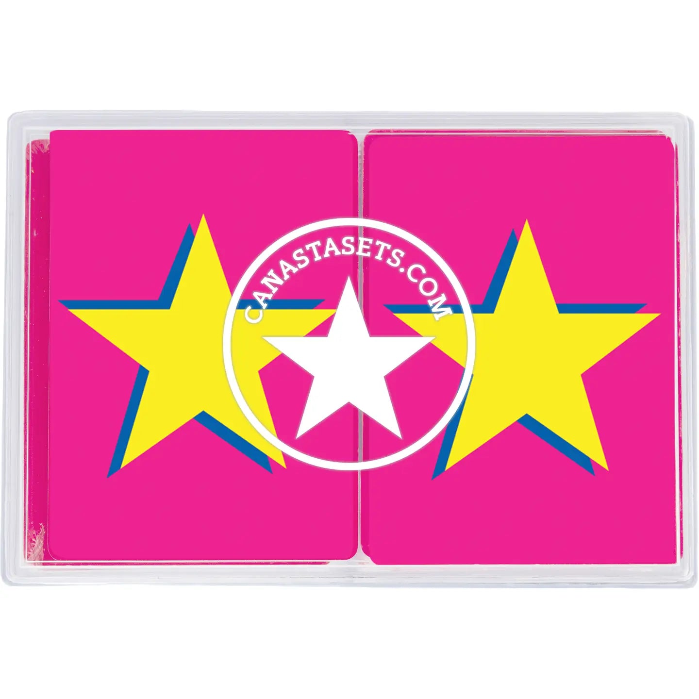 Guys N Gals -Plastic PVC Canasta Cards Star On Pink Background