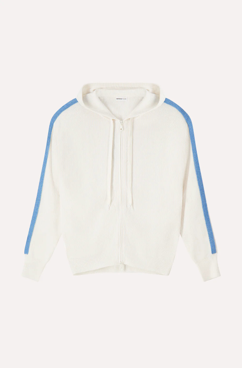 Minnie Rose - Women - White Cotton Cashmere Baby Shaker Hoodie With Tipping