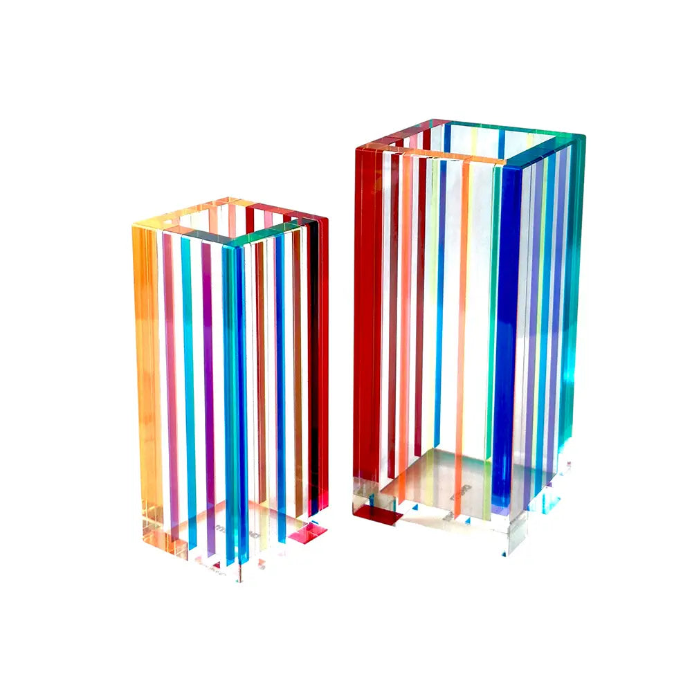 Canetti Multicolor  Striped Bouquet Vase Large