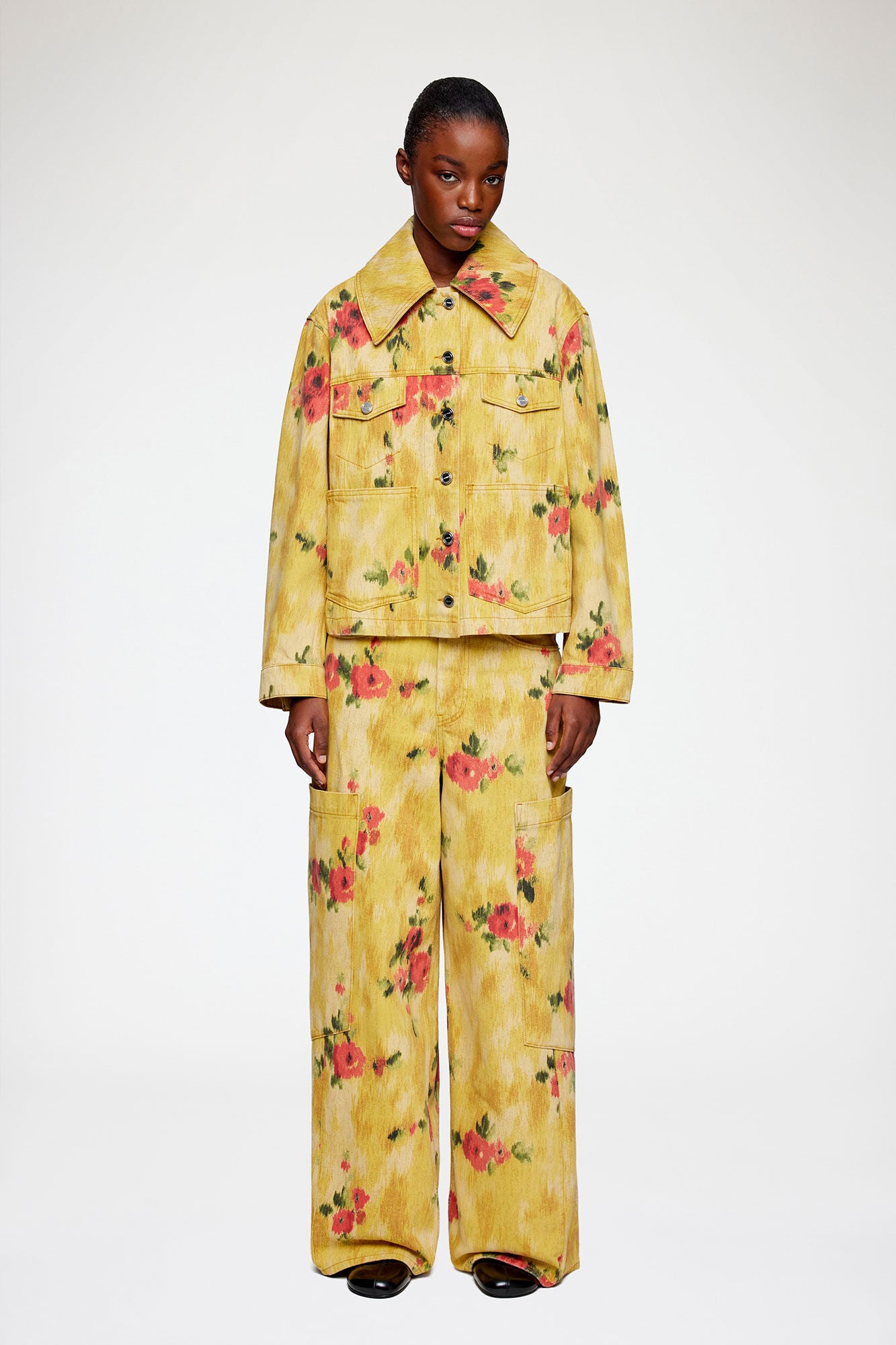 GANNI - Women - Vibrant Yellow Print Denim Jacket