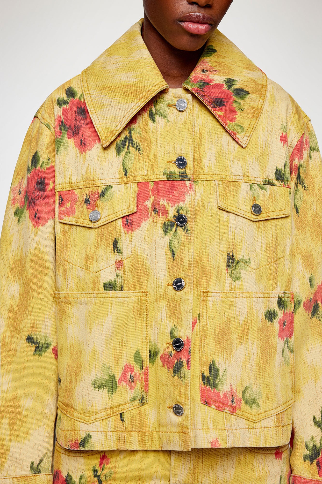 GANNI - Women - Vibrant Yellow Print Denim Jacket