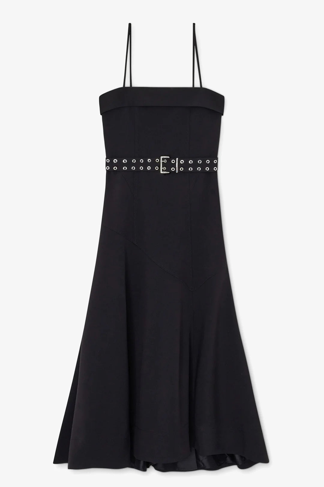 GANNI - Women - Black  Future Twill Suiting Long Asymmetrical Dress