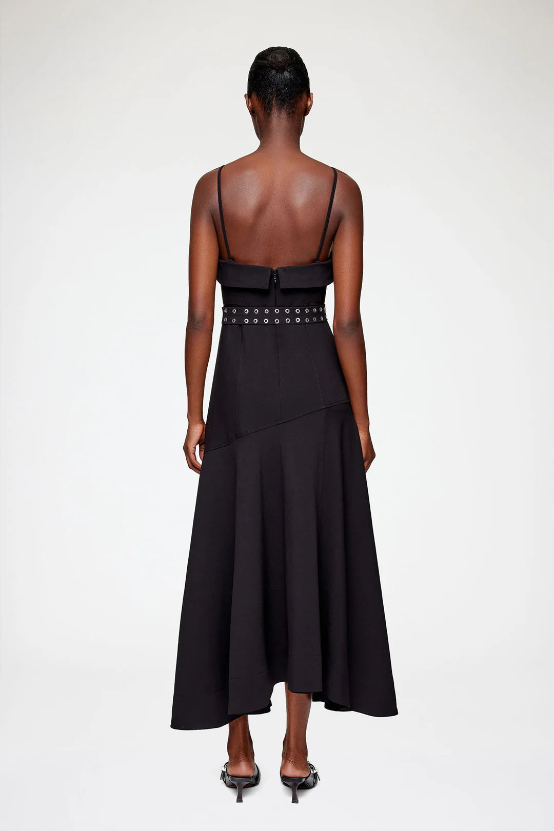 GANNI - Women - Black  Future Twill Suiting Long Asymmetrical Dress