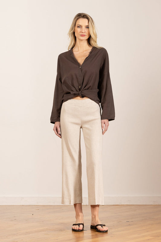 Avenue Montaigne - Women - Oatmeal Alex Linen Pant