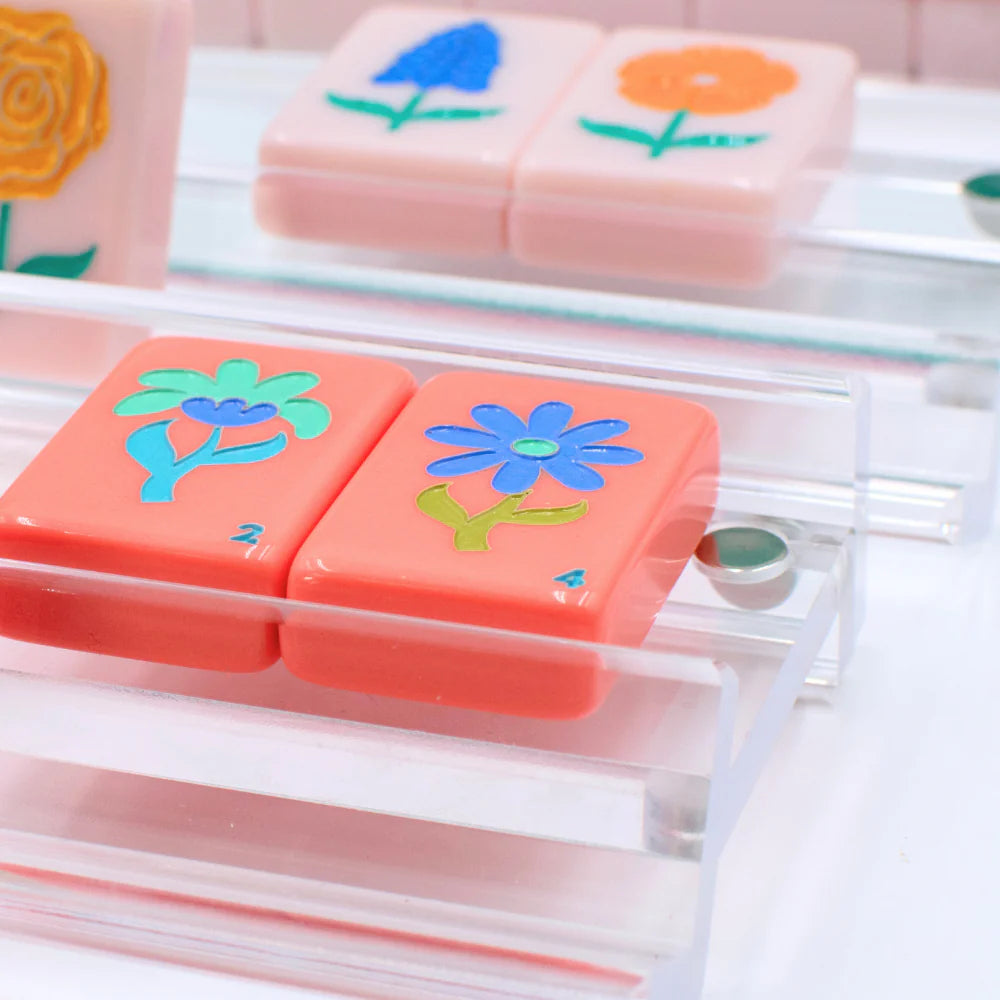 My Fair Mahjong -  4  Clear Acrylic Mahjong Racks + Pushers Clear