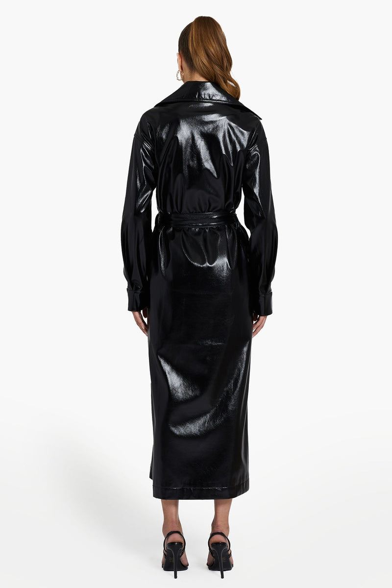 Amanda Uprichard - Women - Black Patent Leather Lansing Coat