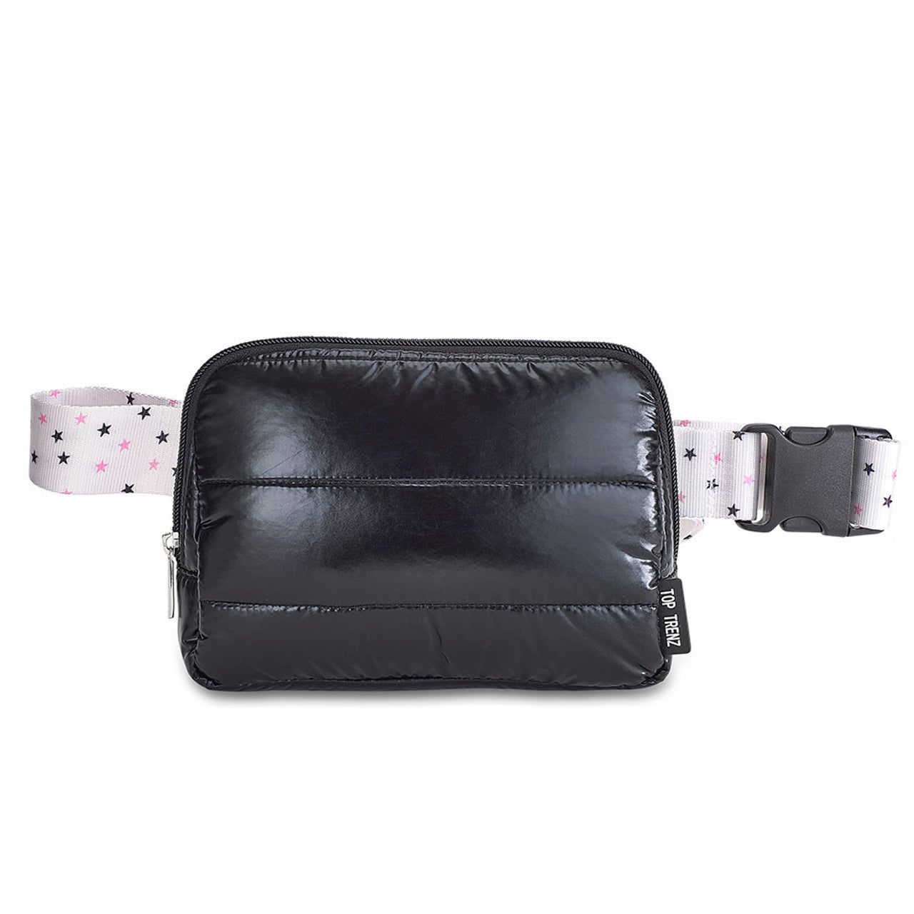 Top Trenz - Black Puffer Belt Twinkle Star Strap