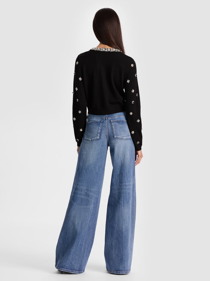 Alice & Olivia - Women - Black Dollie Embellished Cardigan