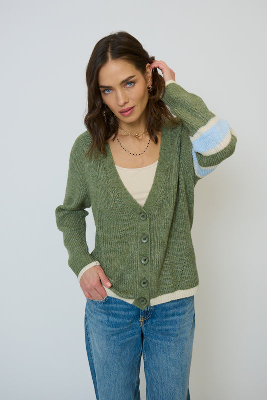 Central Park West - Women - Green Marley Varsity Cardigan