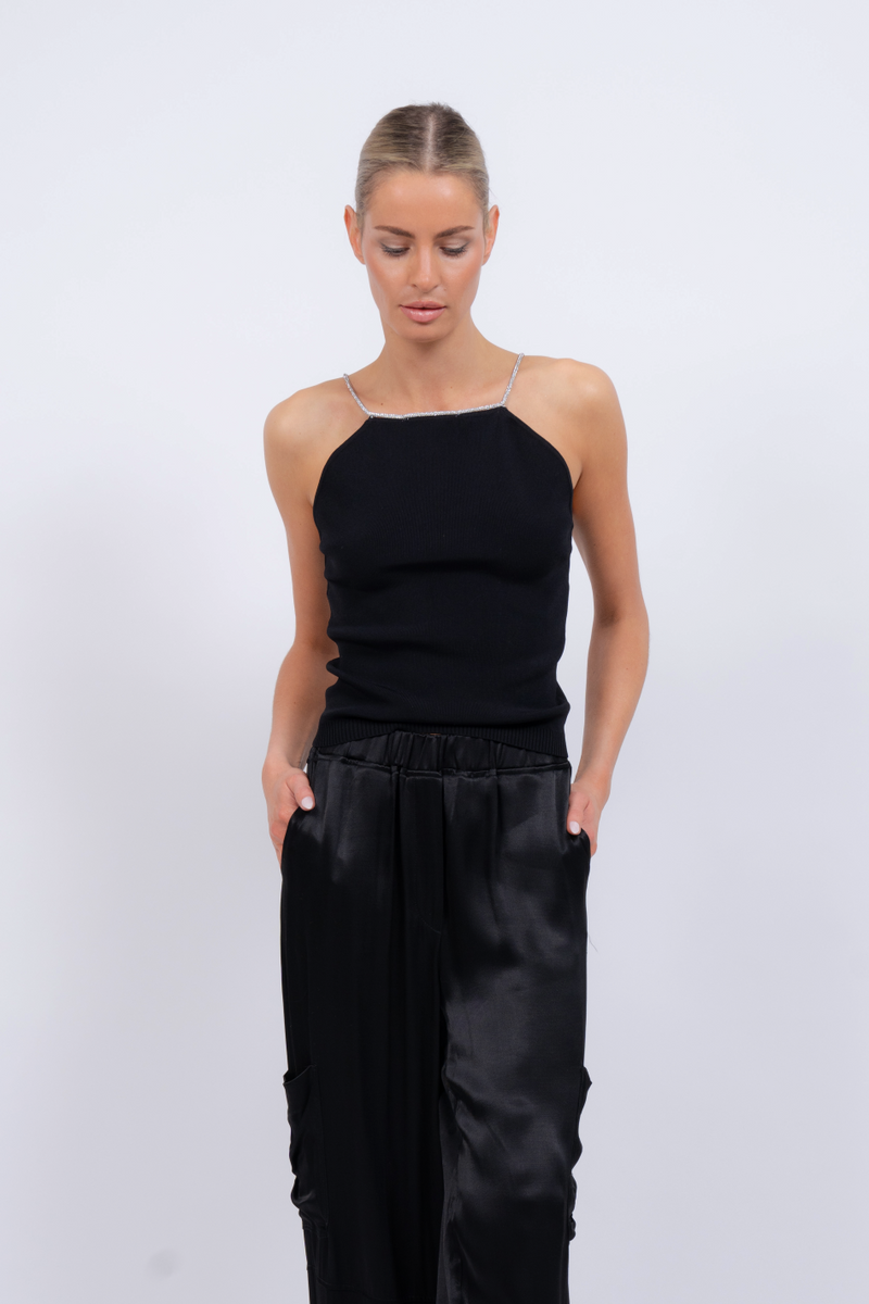 Central Park West - Women - Black Illana Rhinestone Cami