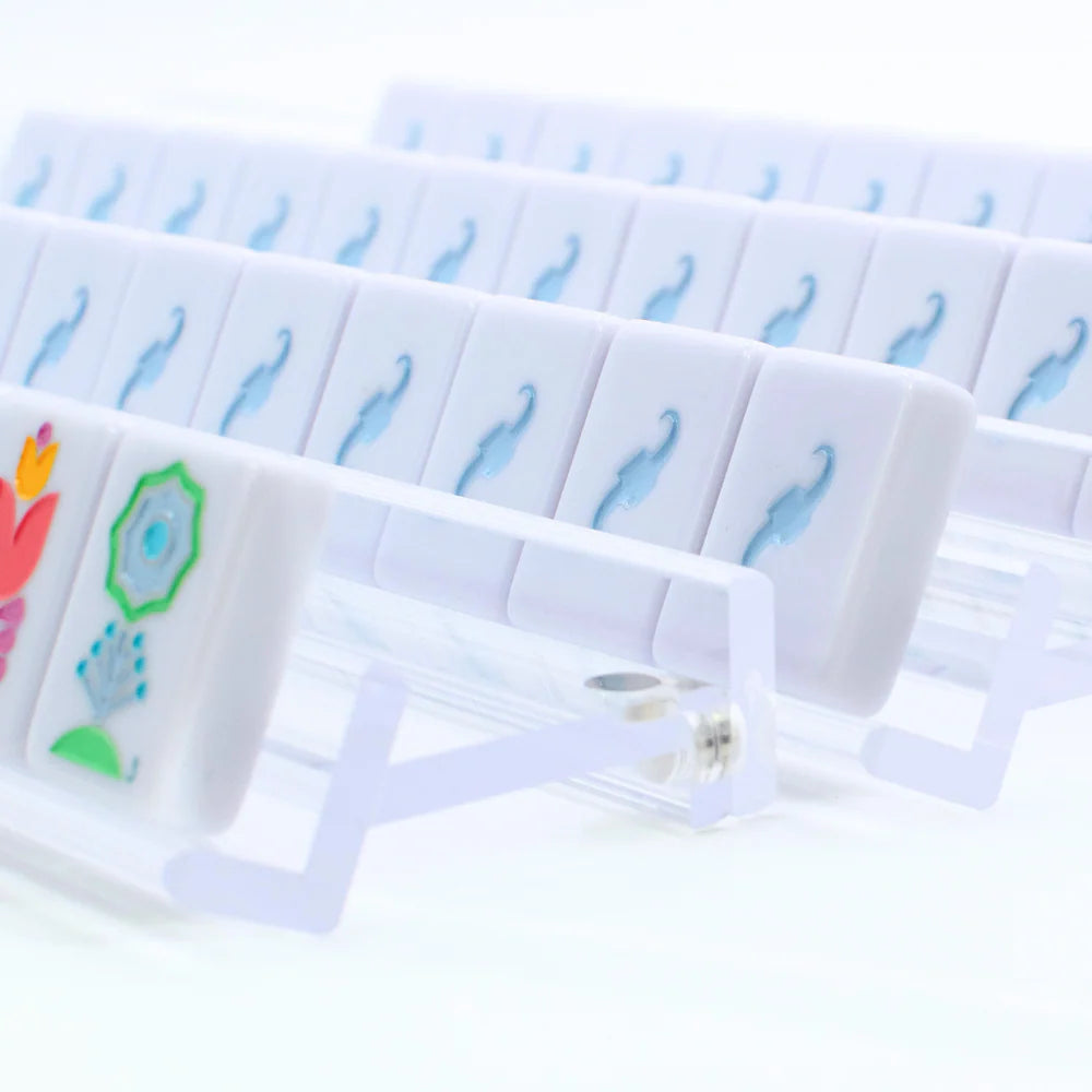 My Fair Mahjong -  4  Clear Acrylic Mahjong Racks + Pushers Clear
