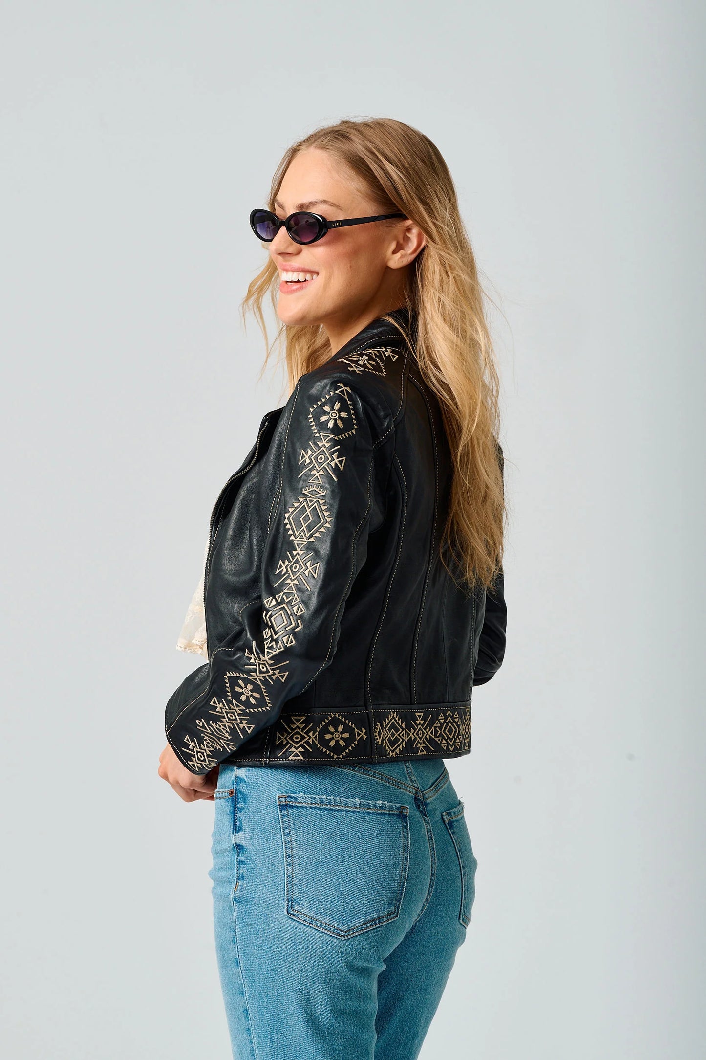 Mauritius - Women - Black Cora leather Jacket