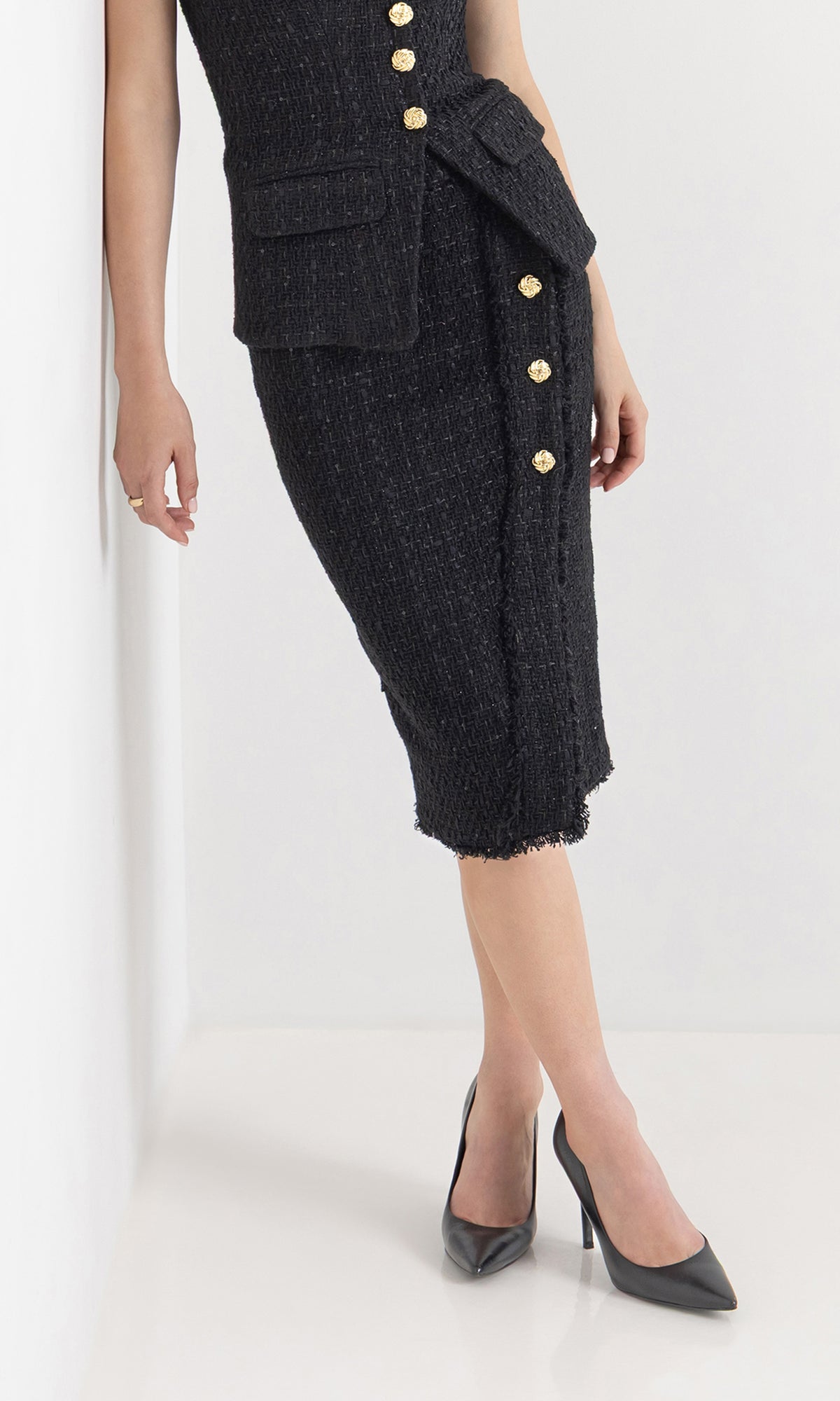 Generation Love - Women - Black Dio Tweed Skirt