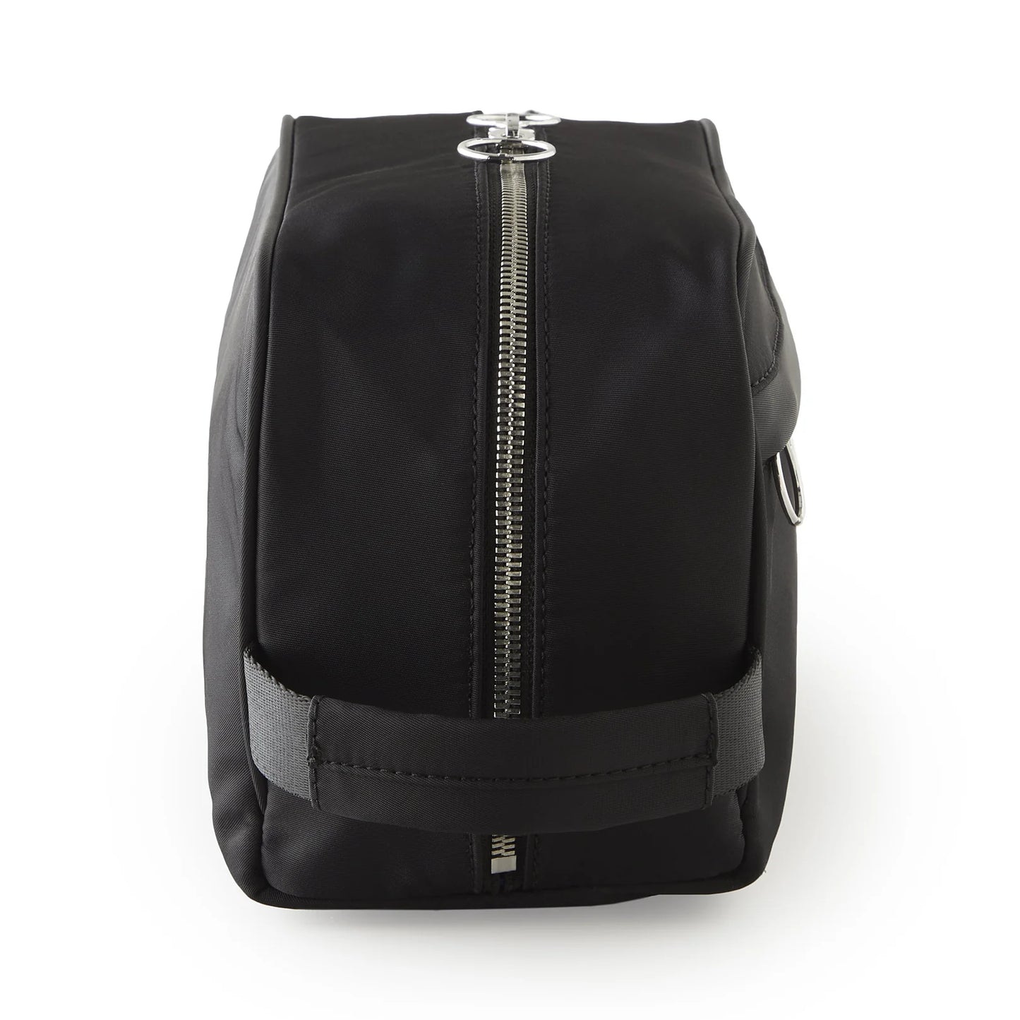 KUSSHI Unisex Dopp Kit Satin Black Fabric with Cool Blue Interior