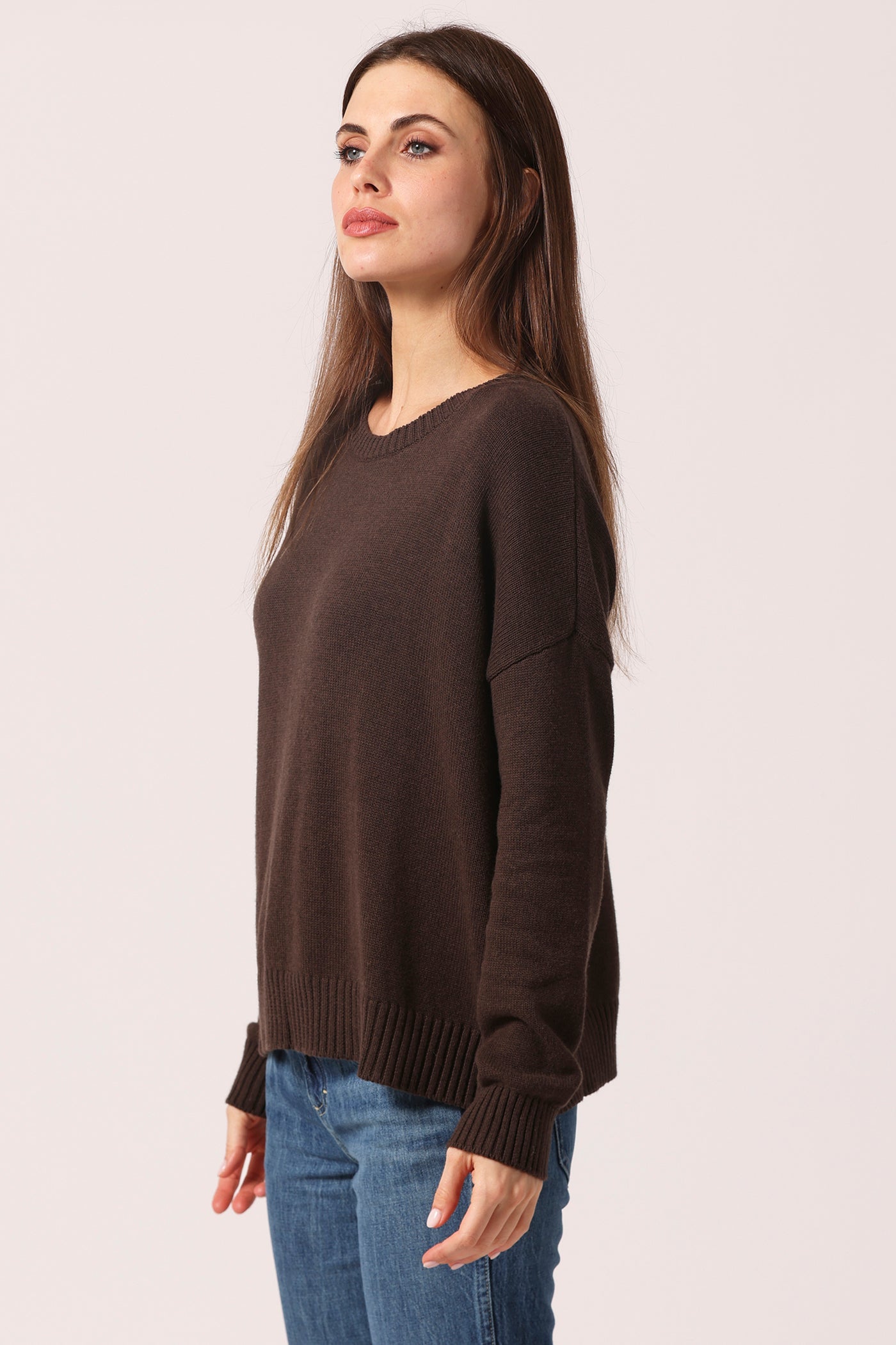 Minnie Rose - Women - Brazil Nut Boxy Crew Neck Top