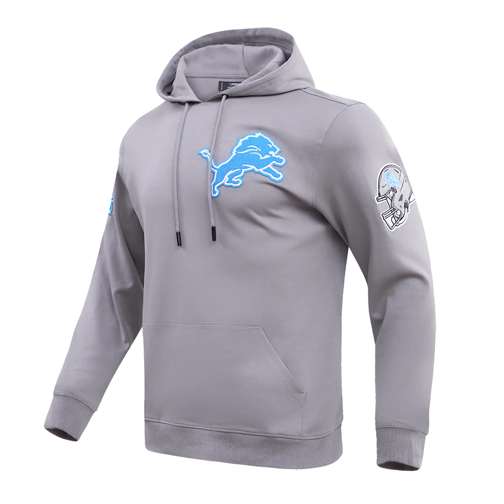 Mens- Grey NFL  Detroit Lions Classic Mens Hoodie