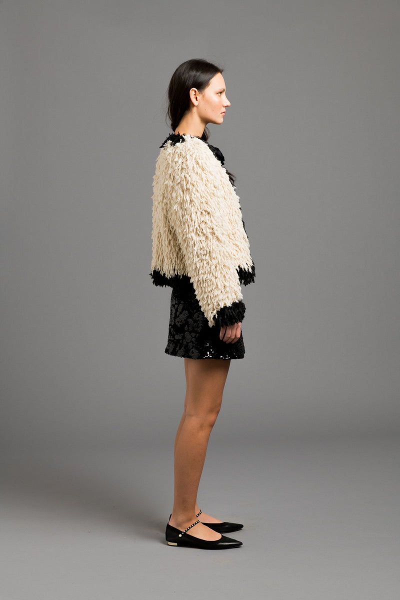 Le Superbe - Women - Cream/Black Power Trip Faux Fur Jacket