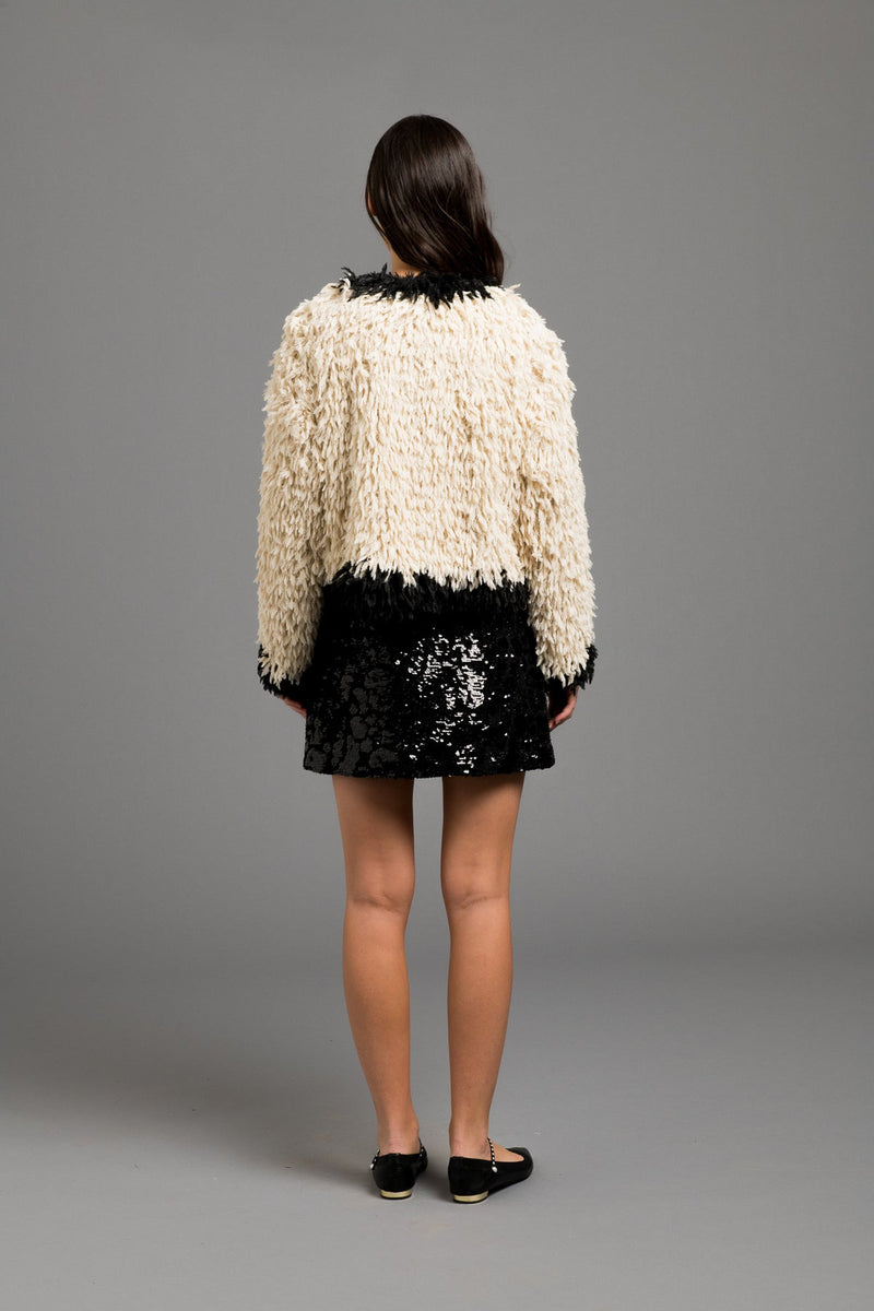 Le Superbe - Women - Cream/Black Power Trip Faux Fur Jacket