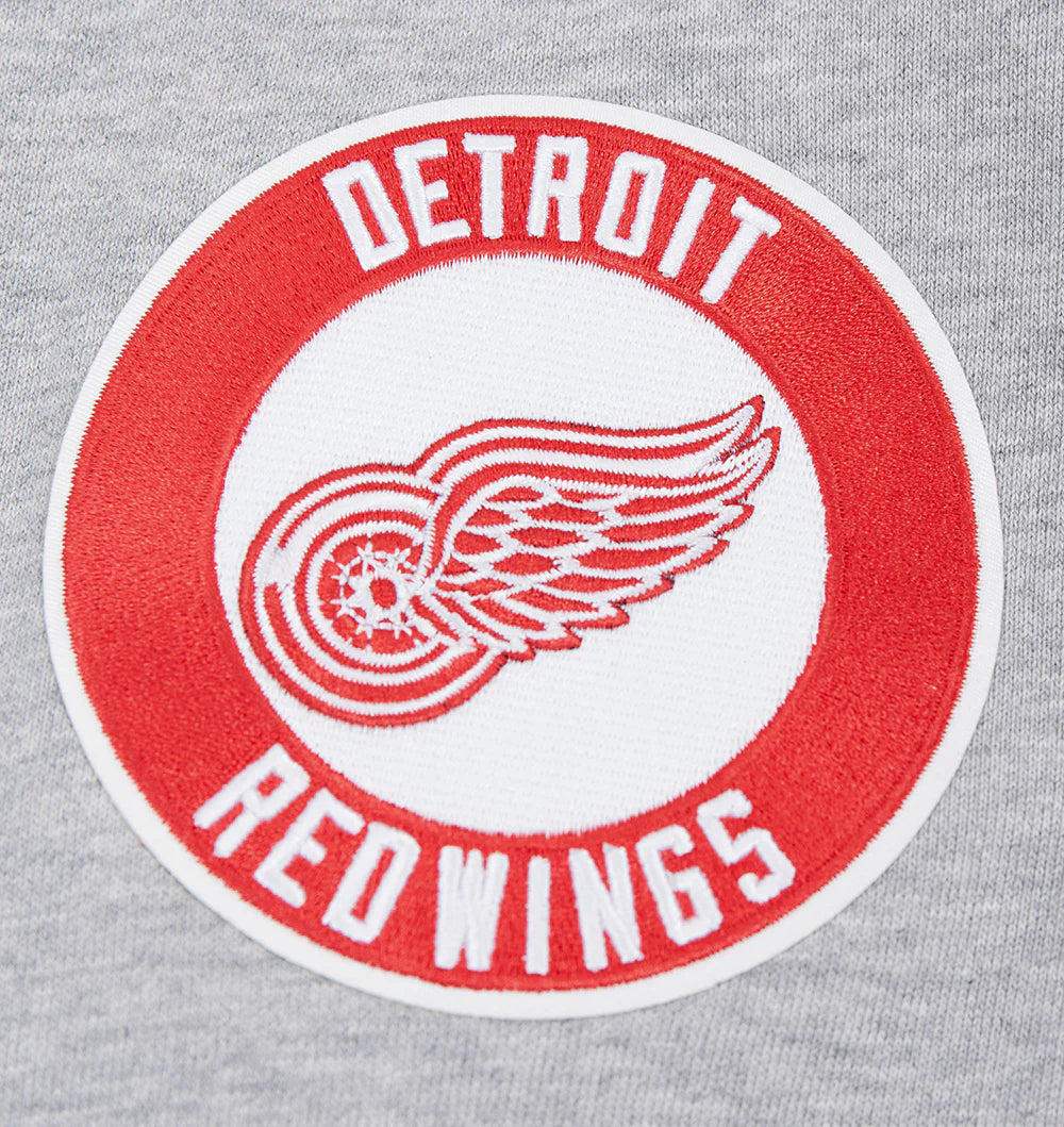 Pro Standard - Men - Grey Detroit Red Wings Script Tail Rib Fleece Pullover Hoodie