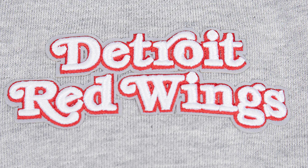 Pro Standard - Men - Grey Detroit Red Wings Script Tail Rib Fleece Pullover Hoodie