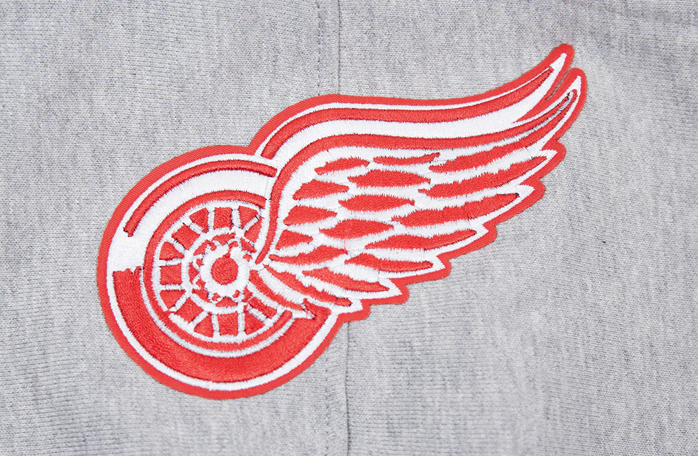 Pro Standard - Men - Grey Detroit Red Wings Script Tail Rib Fleece Pullover Hoodie