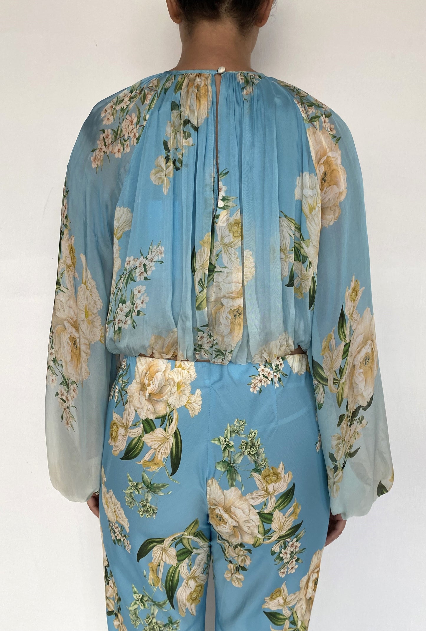 HEMANT AND NANDITA - Women -Blue Ajia Crop Top