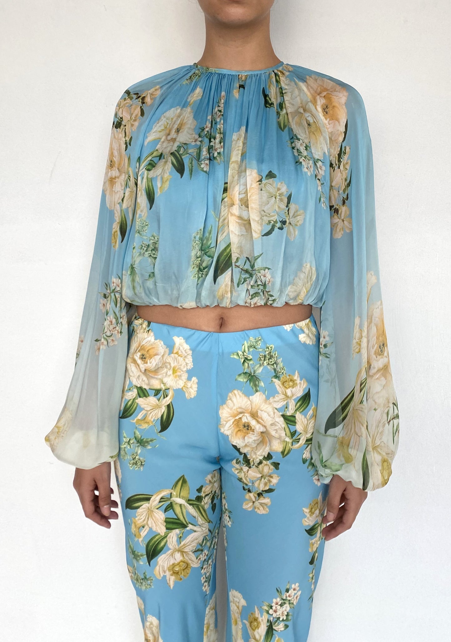 HEMANT AND NANDITA - Women -Blue Ajia Crop Top