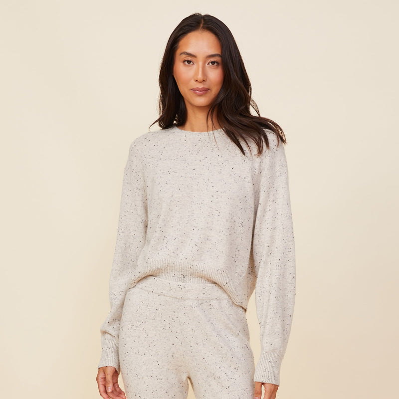 Monrow - Women - Ash Neps Cashmere Crew Neck Sweater