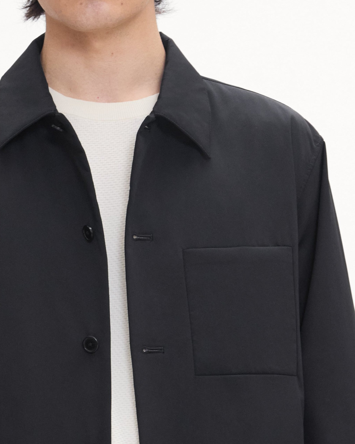 Theory - Men - Black Overshirt in Motion Nylon