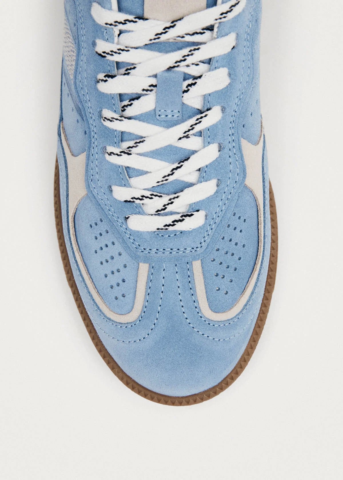 Alohas - Women - Cornflower Blue Cream TB-490 Rife Leather Sneaker