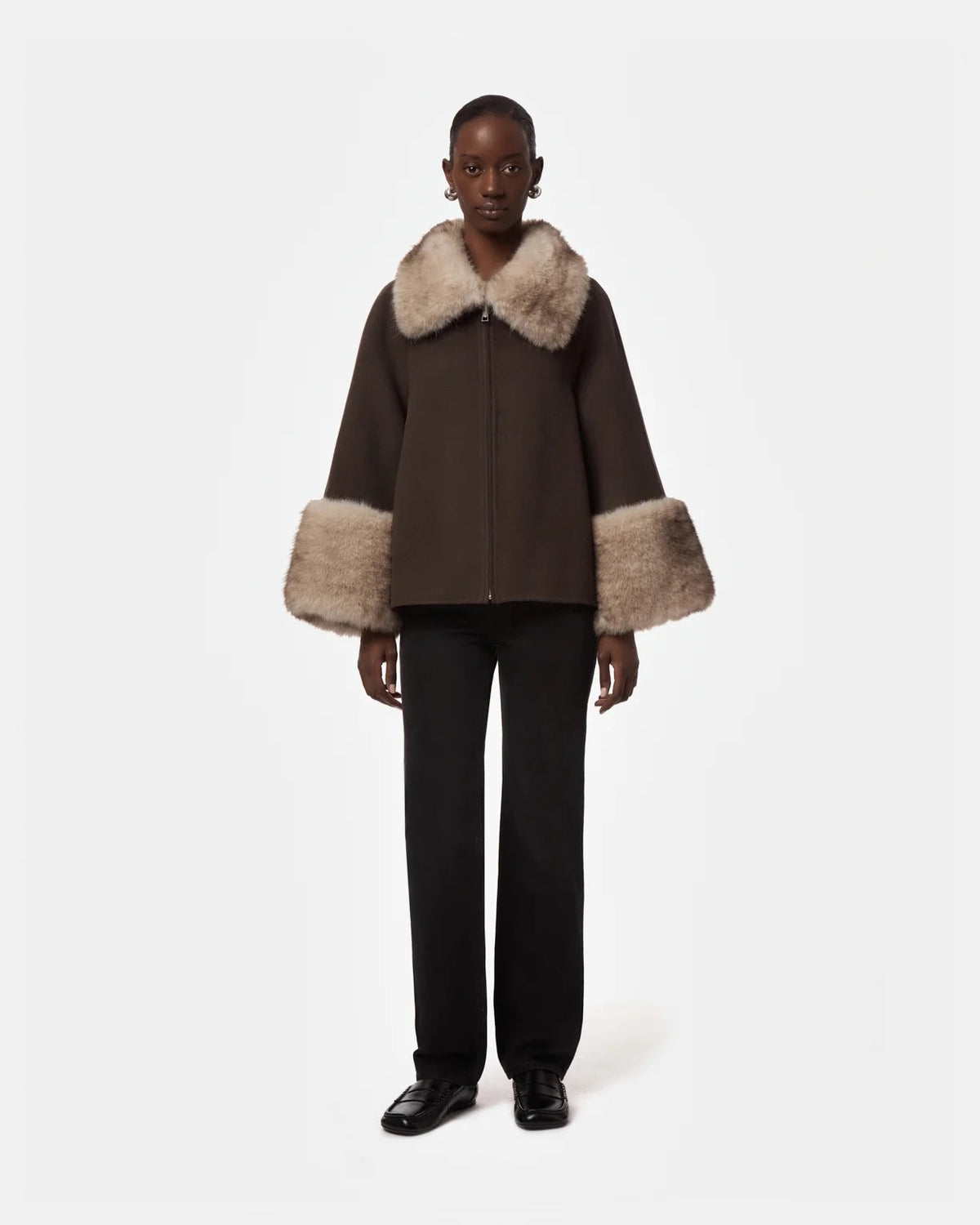 Apparis - Women - Brown/Grey Mink Judie Wool Coat