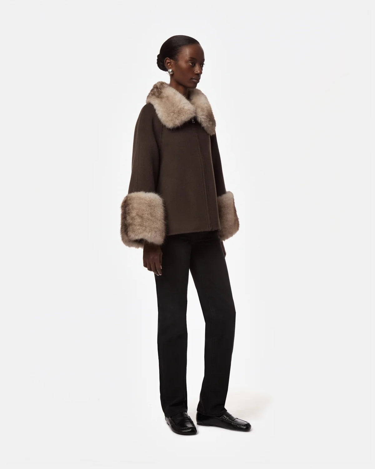 Apparis - Women - Brown/Grey Mink Judie Wool Coat